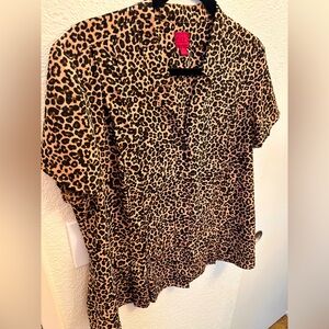Leopard Print Blouse by 212 Collection. Size XL.